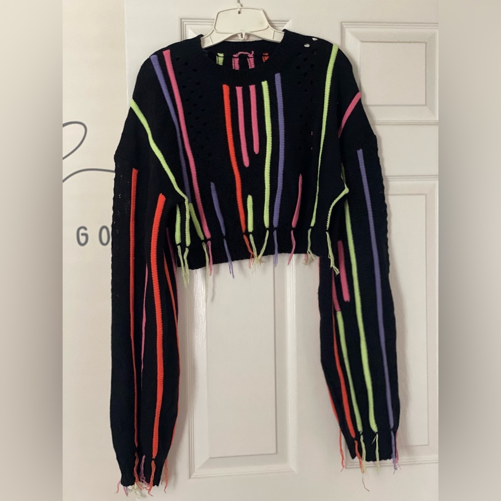 Broad Band Cropped Sweater